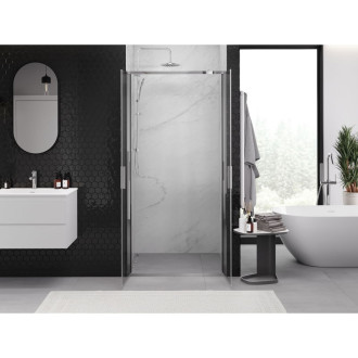 Sprchové dvere Mexen Exo s dvojitými pántami 120 cm, priehľadné, chróm - 814-120-000-01-00