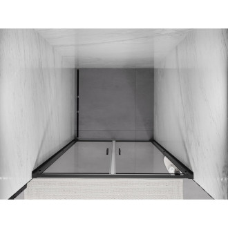 Sprchové dvere Mexen Exo s dvojitými pántami 110 cm, priehľadné, čierne - 814-110-000-70-00