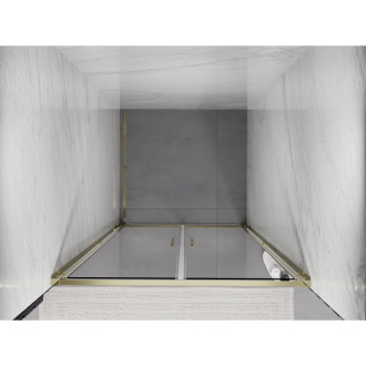 Sprchové dvere Mexen Exo s dvojitými pántami 120 cm, priehľadné, zlaté - 814-120-000-50-00
