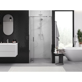 Sprchové skladacie dvere Mexen Exo 110 cm, priehľadné, chróm - 816-110-000-01-00