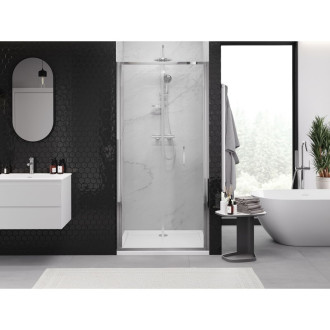 Sprchové skladacie dvere Mexen Exo 120 cm, priehľadné, chróm - 816-120-000-01-00