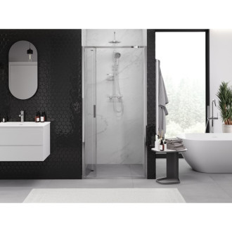 Sprchové skladacie dvere Mexen Exo 120 cm, priehľadné, chróm - 816-120-000-01-00