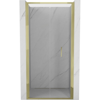 Sprchové skladacie dvere Mexen Exo 110 cm, priehľadné, zlaté - 816-110-000-50-00