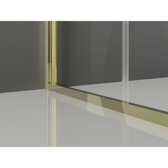 Sprchové skladacie dvere Mexen Exo 120 cm, priehľadné, zlaté - 816-120-000-50-00