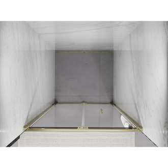 Sprchové skladacie dvere Mexen Exo 120 cm, priehľadné, zlaté - 816-120-000-50-00