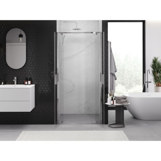 Sprchové dvere Mexen Exo s dvojitými pántami 110 cm, priehľadné, chróm - 8182-110-000-01-00