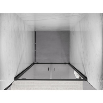 Sprchové dvere Mexen Exo s dvojitými pántami 110 cm, priehľadné, čierne - 8182-110-000-70-00
