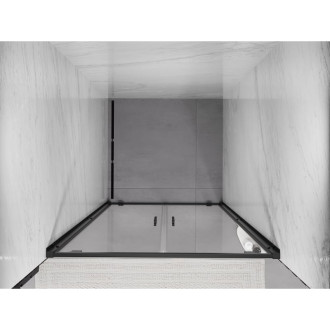 Sprchové dvere Mexen Exo s dvojitými pántami 120 cm, priehľadné, čierne - 8182-120-000-70-00