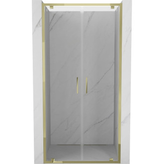 Sprchové dvere Mexen Exo s dvojitými pántami 110 cm, priehľadné, zlaté - 8182-110-000-50-00