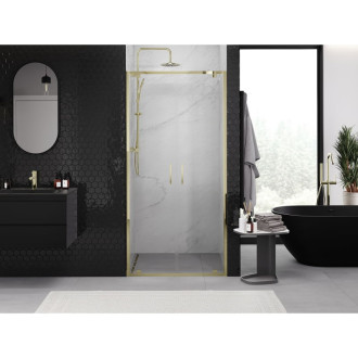 Sprchové dvere Mexen Exo s dvojitými pántami 110 cm, priehľadné, zlaté - 8182-110-000-50-00