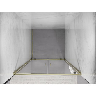 Sprchové dvere Mexen Exo s dvojitými pántami 120 cm, priehľadné, zlaté - 8182-120-000-50-00