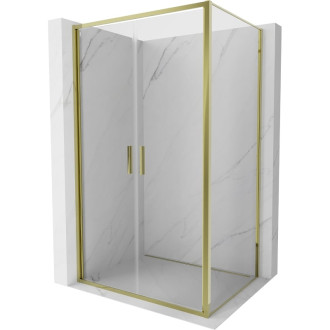 Sprchovací kút Mexen Exo s výklopným mechanizmom 120 x 80 cm, priehľadný, zlatý - 814-120-080-50-00