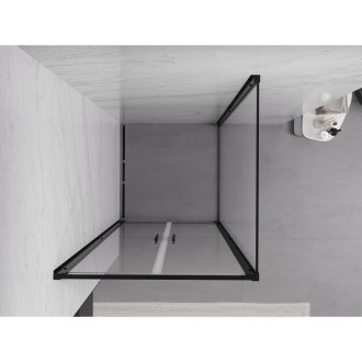 Sprchovací kút Mexen Exo s výklopným mechanizmom 110 x 110 cm, priehľadný, čierny - 814-110-110-70-00