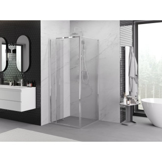 Sprchovací kút Mexen Exo skladací 120 x 120 cm, priehľadný, chróm - 816-120-120-01-00