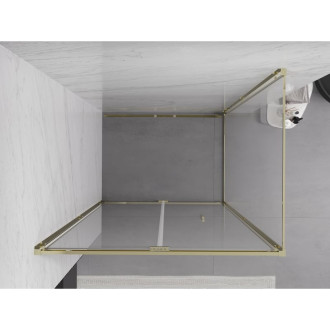 Sprchovací kút Mexen Exo skladací 110 x 120 cm, priehľadný, zlatý - 816-110-120-50-00