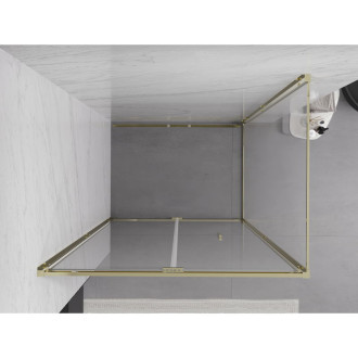 Skladací sprchovací kút Mexen Exo 120 x 75 cm, priehľadný, zlatý - 816-120-075-50-00