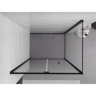 Skladací sprchovací kút Mexen Exo 110 x 70 cm, priehľadný, čierny - 816-110-070-70-00
