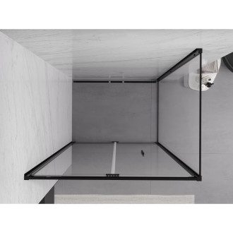 Skladací sprchovací kút Mexen Exo 110 x 80 cm, priehľadný, čierny - 816-110-080-70-00