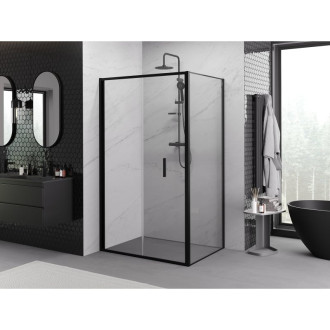 Skladací sprchovací kút Mexen Exo 110 x 100 cm, priehľadný, čierny - 816-110-100-70-00