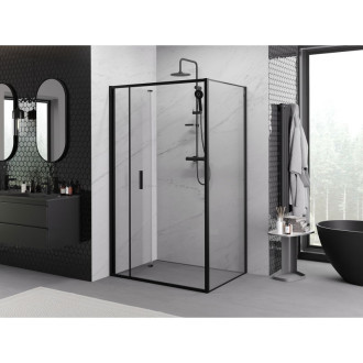 Skladací sprchovací kút Mexen Exo 120 x 70 cm, priehľadný, čierny - 816-120-070-70-00