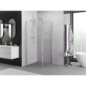 Sprchovací kút Mexen Exo s výklopným mechanizmom 110 x 110 cm, priehľadný, chróm - 819-110-110-01-00