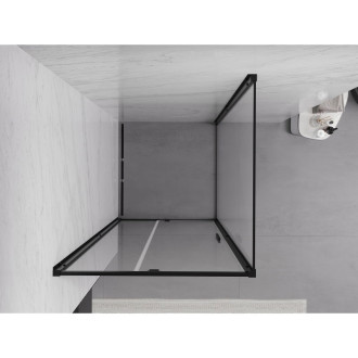 Sprchovací kút Mexen Exo s výklopným mechanizmom 120 x 120 cm, priehľadný, čierny - 819-120-120-70-00