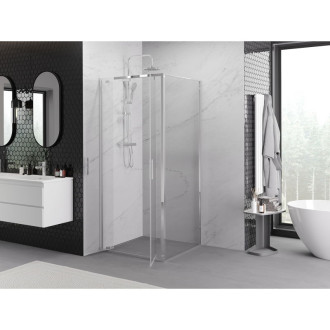 Sprchovací kút Mexen Exo s výklopným mechanizmom 110 x 110 cm, priehľadný, chróm - 8182-110-110-01-00