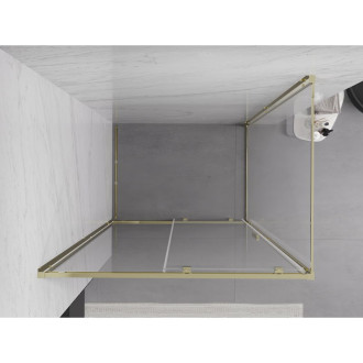 Mexen Exo posuvný sprchovací kút 190 x 70 cm, priehľadný, zlatý - 8151-190-070-50-00