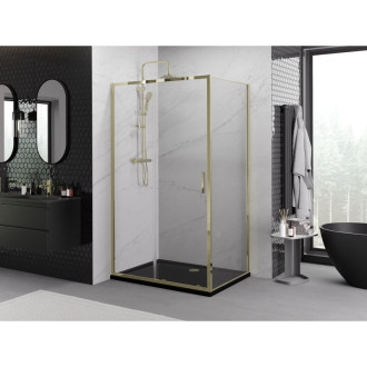 Mexen Exo posuvný sprchovací kút 170 x 75 cm, priehľadný, zlatý - 8151-170-075-50-00