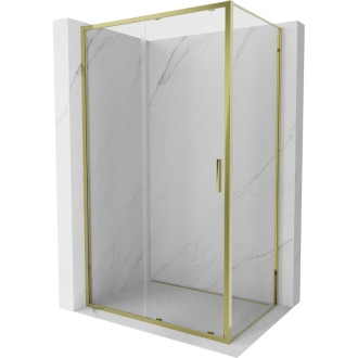 Mexen Exo posuvný sprchovací kút 190 x 100 cm, priehľadný, zlatý - 8151-190-100-50-00