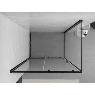 Posuvný sprchovací kút Mexen Exo 190 x 90 cm, priehľadný, čierny - 8151-190-090-70-00