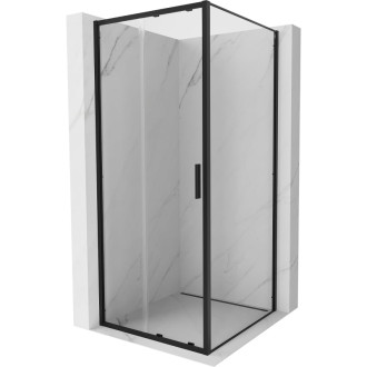 Posuvný sprchovací kút Mexen Exo 120 x 120 cm, priehľadný, čierny - 8151-120-120-70-00
