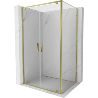 Sprchovací kút Mexen Exo s výklopným mechanizmom 120 x 80 cm, priehľadný, zlatý - 8182-120-080-50-00