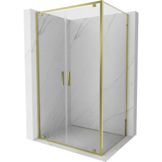 Sprchovací kút Mexen Exo s výklopným mechanizmom 120 x 90 cm, priehľadný, zlatý - 8182-120-090-50-00