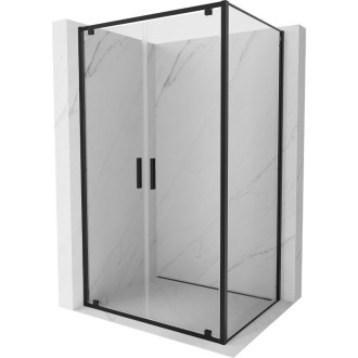 Sprchovací kút Mexen Exo s výklopným mechanizmom 110 x 95 cm, priehľadný, čierny - 8182-110-095-70-00