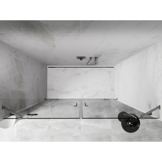 Sprchové dvere Mexen Lunar Duo s otočnými dverami 190 cm, priehľadné, kartáčovaný nikel - 834D-190-000-97-00