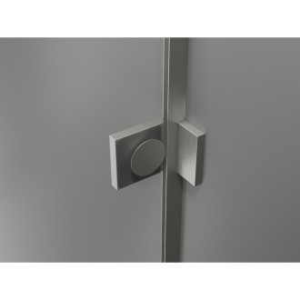Sprchové dvere Mexen Lunar L Duo s otočnými dverami 170 cm, priehľadné, kartáčovaný nikel - 834DL-170-000-97-00