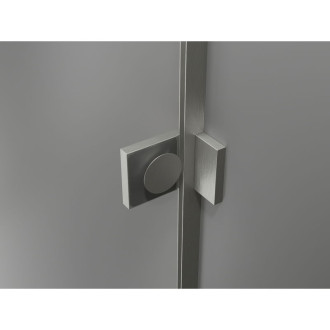 Sprchovací kút Mexen Lunar Duo s pravým pántom 100 x 90 cm, priehľadný, kartáčovaný nikel - 834-100P-090L-97-00