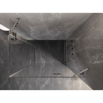 Sprchovací kút Mexen Lunar Duo s pravým pántom 110 x 70 cm, priehľadný, kartáčovaný nikel - 834-110P-070L-97-00