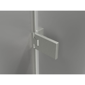 Sprchové dvere Mexen Lunar-F ľavé skladacie 50 cm, priehľadné, kartáčovaný nikel - 836-050-000-97-00-L