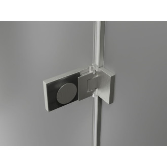 Sprchové dvere Mexen Lunar-F ľavé skladacie 55 cm, priehľadné, kartáčovaný nikel - 836-055-000-97-00-L