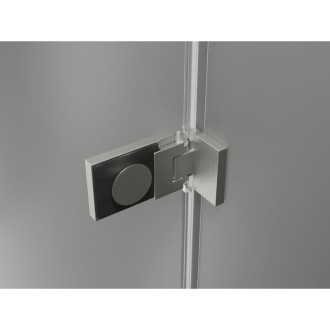 Sprchové dvere Mexen Lunar-F ľavé skladacie 55 cm, priehľadné, kartáčovaný nikel - 836-055-000-97-00-L