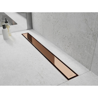 Mexen Flat M13 lineárny žľab 2v1 140 cm, ružové zlato - 1610140