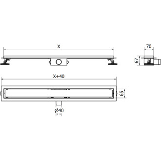 Mexen Flat M13 lineárny žľab 2v1 150 cm, kartáčovaná meď - 1C10150