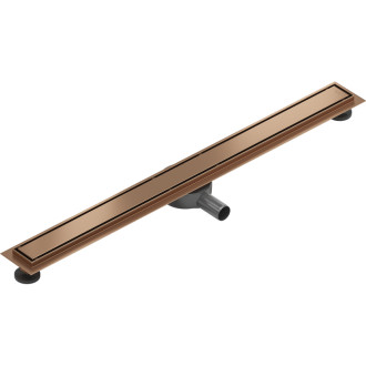 Mexen Flat 360° otočný lineárny odtok M13 2v1 90 cm, kartáčovaná meď - 1C10090-40