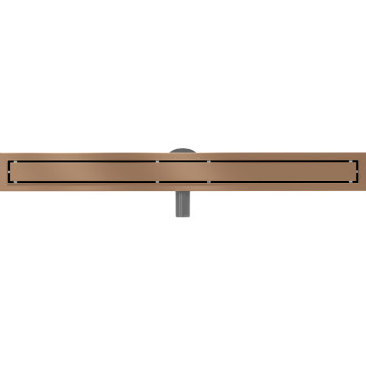 Mexen Flat 360° otočný lineárny odtok M13 2v1 90 cm, kartáčovaná meď - 1C10090-40