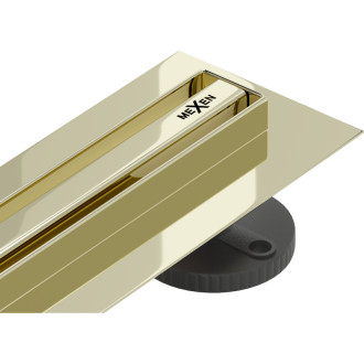 Mexen Flat 360° Slim lineárny otočný odtok 50 cm, zlatý - 1541050