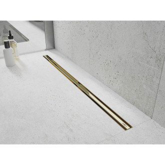 Mexen Flat 360° Slim lineárny otočný odtok 50 cm, zlatý - 1541050