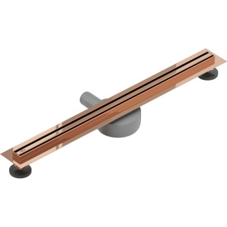 Mexen Flat 360° Slim lineárny otočný odtok 50 cm, ružové zlato - 1641050