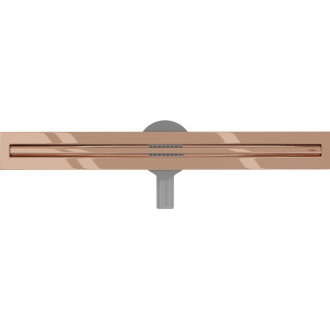 Mexen Flat 360° Slim lineárny otočný odtok 50 cm, ružové zlato - 1641050
